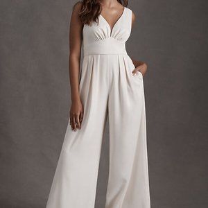Sachin & Babi Connie V-neck Pleated Wide-leg Jumpsuit Size 6